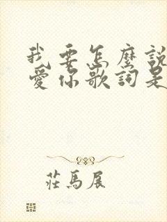 我要怎么说我不爱你歌词是什么歌