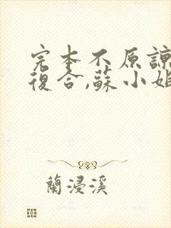 完本不原谅,不复合,苏小姐独美