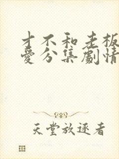 才不和老板谈恋爱分集剧情介绍