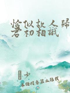 恰似故人归 与君初相识