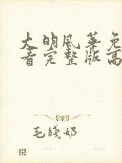 大明风华免费观看完整版高清