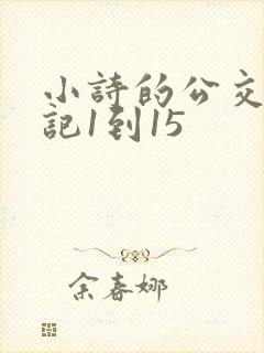 小诗的公交车日记1到15