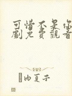 可惜不是你电视剧免费观看完整版