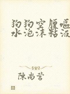 狗狗空腹呕吐黄水泡沫粘液