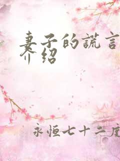 妻子的谎言剧情介绍