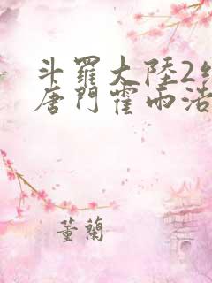 斗罗大陆2绝世唐门霍雨浩王冬儿