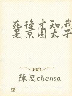 死后才知,我竟是京圈太子白月光免费