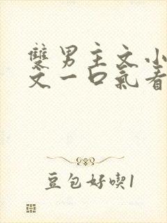 双男主文小说推文一口气看完