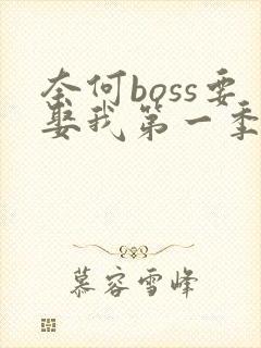 奈何boss要娶我第一季全集免费