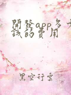 开发app多少钱的费用