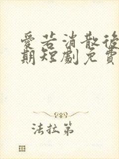 爱若消散后会无期短剧免费看