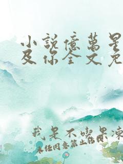 小说亿万星辰不及你全文免费阅读