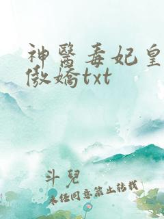 神医毒妃皇叔太傲娇txt
