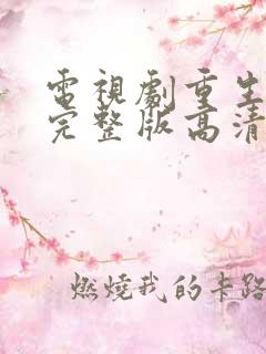 电视剧重生免费完整版高清