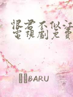 恨君不似江楼月电视剧免费观看全集