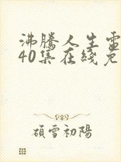 沸腾人生电视剧40集在线免费观看