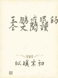 王鹏催眠的妈妈全文阅读