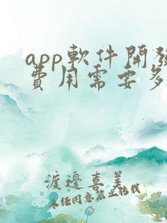 app软件开发费用需要多少钱