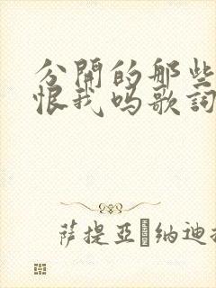 分开的那些你还恨我吗歌词