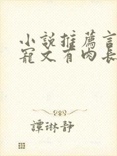 小说推荐言情甜宠文有肉长篇