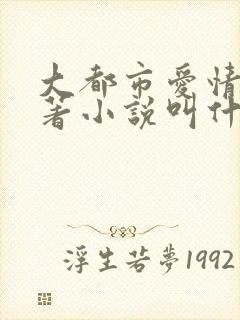 大都市爱情法原著小说叫什么