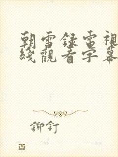 朝雪录电视剧在线观看字幕