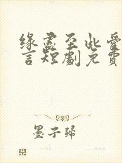 缘尽至此爱不再言短剧免费的