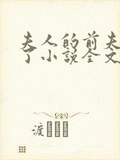 夫人的前夫回来了小说全文免费阅读