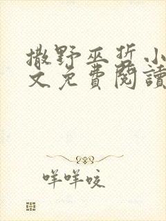 撒野巫哲小说全文免费阅读无删减