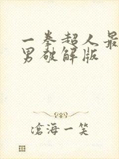 一拳超人最强之男破解版