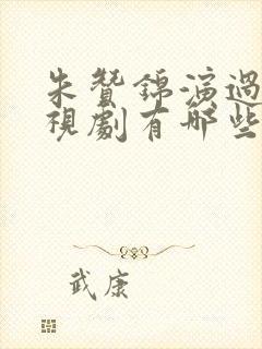 朱赞锦演过的电视剧有哪些