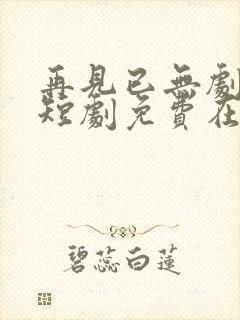 再见已无剧中人短剧免费在线观看