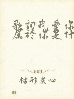 歌词我爱你我心属于你是什么歌