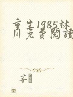 重生1985林川免费阅读全文