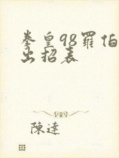 拳皇98罗伯特出招表