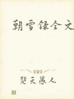 朝雪录全文阅读