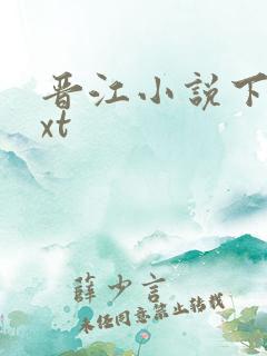 晋江小说下载txt