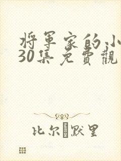 将军家的小娘子30集免费观看