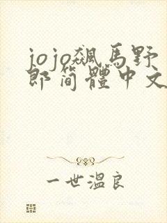 jojo飙马野郎简体中文