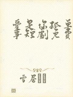 爱是你孤单的心事短剧免费观看