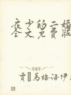 夜少的二婚新妻全文免费版