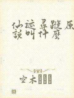 仙迹寻踪原著小说叫什么