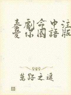 泰剧命中注定我爱你国语版免费