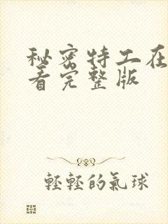 秘密特工在线观看完整版