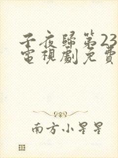 子夜归第23集电视剧免费观看