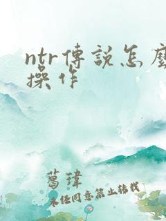 ntr传说怎么操作