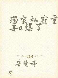 独家私宠重生甜妻a爆了