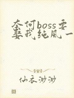 奈何boss要娶我纯风一度txt