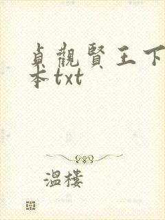 贞观贤王下载全本txt