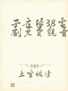 子夜归38电视剧免费观看全集高清